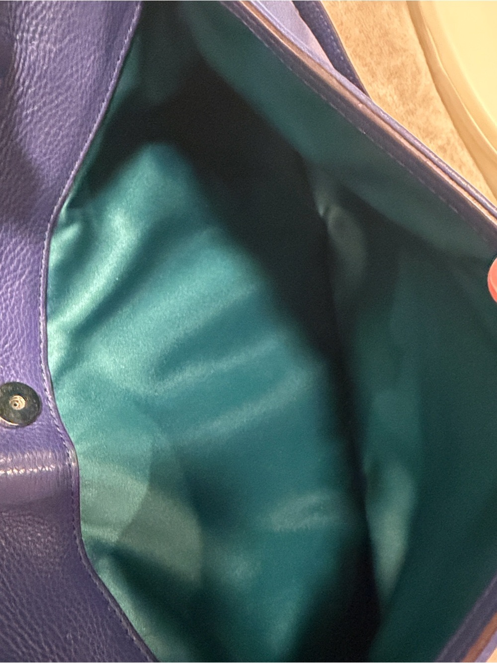 Coach Park Carryall Blue Leather and Emerald lining. - Picture 12 of 13